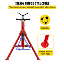 28 - 52 In V Head Pipe Stand Adjustable Height Pipe Jack Stands Folding for Pipe 1107S V