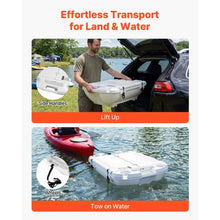 40 QT Floating Cooler with Dry Storage & Tow Rope Floating Ice Chest (White)