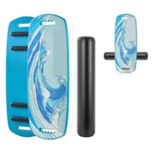 Wooden Balance Board with Roller Magnetic Stoppers & Rack (Blue)