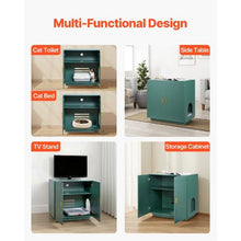 31.5-Inch Cat Litter Box Enclosure Hidden Wooden Cabinet with Ventilation Holes Double Doors Fits Most Litter Boxes