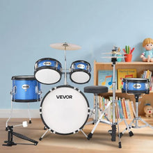 Kids 5-Piece 14″ Junior Drum Set – Beginner Kit with Throne & Cymbal (Blue)
