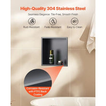 13 x 13 x 4 Inch Shower Niche Stainless Steel Recessed Wall Storage Waterproof (Black)