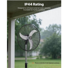 24-Inch Industrial Pedestal Fan - 6,800 CFM High Velocity 3-Speed Oscillating Standing Fan