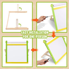 Kids 3-in-1 Foldable Tabletop Art Easel with Whiteboard & Chalkboard for Kids