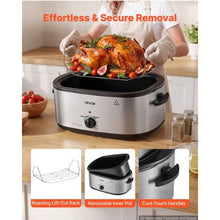 22QT Electric Roaster Oven 1450W Viewing Lid Defrost & Warm Functions Removable Pan & Rack