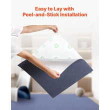 24 x 24 Peel and Stick Carpet Tiles  – Self-Adhesive Soft Padded Squares for 60 sq. ft. DIY Installation in Living Room & Office (Gray 15 pcs )