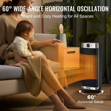 16 Inch Electric Space Heater with Thermostat Remote Control for Office Room Desk Indoor