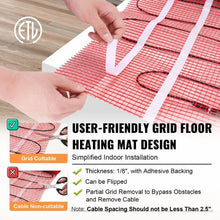 20 Sq.ft Electric Floor Heating Mat with Digital Thermostat & Installation Monitor