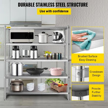 72 In Stainless Steel Shelving 5 Tier Adjustable Shelf Storage for kitchen VV-SSS-5-72