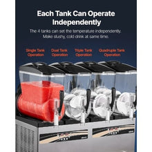 12L/3.17Gal x 4 Tank Commercial Slushie Machine - Self-Cleaning Frozen Drink Maker & for Restaurants and Bars
