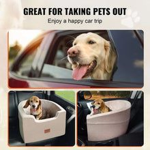 55 lbs Dog Booster Car Seat Pet Car Seat Small Dog up to Gray for Car JBS-PCS-006-DARK BROWN
