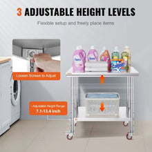 36 X 24 In Stainless Steel Work Table with 4 Wheels  for Commercial Kitchen Restaurant GZT90X60L