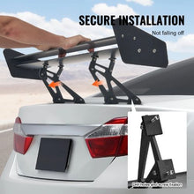 GT Wing Car Spoiler 53.1" Double Deck Adjustable Aluminum Rear Wing (Black)