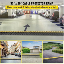 2 x 2.3 inch 3 Channel Rubber Cable Guard Durable Cord Protection Ramp for Driveways