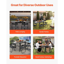 32–63 Inch Rectangular Patio Dining Table for 4-6 – Aluminum Frame with Metal Steel Slat All-Weather Furniture for Lawn Garden and Porch (Dark Gray)