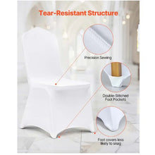 100-Pack Stretch Spandex Folding Chair Covers Washable (White)