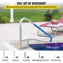 55 x 32 In Stainless Steel Pool Rail 250 lb Capacity Blue Grip Cover (Silver)