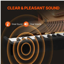 88-Key Folding Keyboard Piano with Bluetooth MIDI Touch Sensitive Keys Sustain Pedal & Headphones