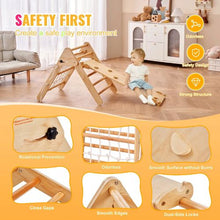 4-in-1 Pikler Triangle Set – Large Wooden Montessori Climbing Gym with Ramp for Toddlers (1–3 Years)
