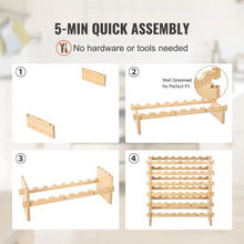 48 Bottle Wine Rack 6-Tier Solid Bamboo Wood Storage Racks for Kitchen Bar (Natural Color)