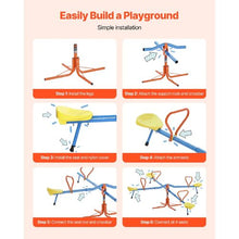 4-Seat Kids Seesaw, 360° Swivel Sit & Spin Teeter Totter, 110 lbs/Seat, 4-Prong Support Legs, Outdoor Toy for Ages 3+