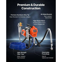1500W Airless Paint Sprayer 3300 PSI Hose Extension Rod & Nozzles