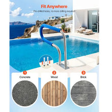 31 x 22 in 304 Stainless Steel Pool Rail 220 lb Capacity Non-Slip Grip