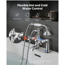 Clawfoot Tub Faucet Deck-Mount Bathtub Filler with Handheld Shower Chrome 360° Spout & 59" Hose
