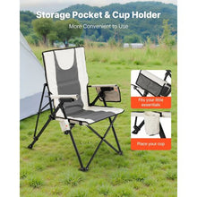 Folding Camping Chair – 3 Position Reclining High Back Chair with Headrest