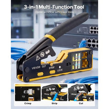 RJ45/RJ11/RJ12 Crimping Tool Kit 4/6/8-Pin 50 Connectors & Boots Cable Tester