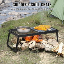 57x28.5x23 cm Folding Campfire Grill Heavy Duty Steel  for Outdoor Open Flame Cooking