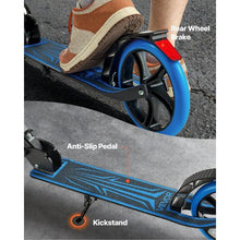 2-Wheel Kick Scooter for Kids 8+ Teens & Adults – Adjustable Handlebar Anti-Slip Deck Foldable Blue Up to 220 lbs