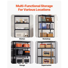 5-Tier Heavy Duty Metal Storage Shelves 2000 lbs Capacity Adjustable Garage Shelving Unit (Black)