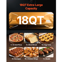Electric Pizza Oven Air Fryer Combo 12" 750°F 8 Presets Smart Knob