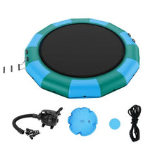 15FT Inflatable Water Trampoline with 3-Step Ladder & Electric Air Pump for Pools and Lakes