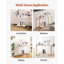 42 Inch Modern Glass Console Table with Tempered Glass Top and Iron Legs for Living Room Hallway Entryway Foyer