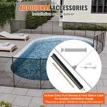 4 x 12 FT Removable Pool Fence for Inground Pools Child Safety Pool Fence