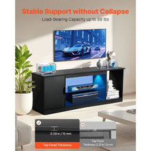 65 In TV Stand Modern Entertainment Center with Adjustable Shelves Console Table for Living Room and Bedroom (Black)