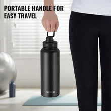 40 oz Insulated Stainless Steel Water Bottle Double-Wall, Leakproof Wide Mouth for Indoor & Outdoor Use