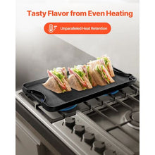 492x218 mm Black Reversible Iron Griddle for Indoor/Outdoor Stove Top Burner Gas Camping BBQ