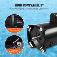 2 HP Pool Pump Motor 56Y Frame 230V 3450 RPM Square Flange Replacement Motor
