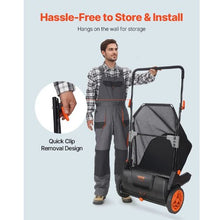 21-Inch Push Lawn Sweeper 3.5 Cu. Ft. Hopper 2 Brushes Steel Frame Plastic Wheels Leaf & Grass Collector