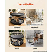 Dog Playpen 36" 8-Panel Foldable Metal Fence with Door Cover & Pad (Black)