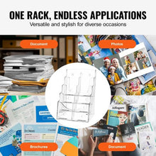 Acrylic Brochure Holder 4-Tier 8.5x11 Display Stand