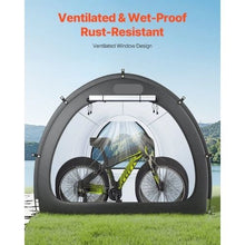 Bike Storage Tent 5+ Bikes Waterproof Outdoor Tent Ventilated Window Fiberglass Frame