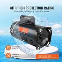 1 HP Pool Pump Motor 56Y Frame 115V/230V 3450 RPM Square Flange CCW Replacement Motor