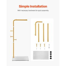 Modern Freestanding Coat Rack with Quartz Stone Base 3 Round Hooks Coat Tree for Entryway & Living Room