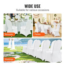 50-Pack Stretch Spandex Folding Chair Covers Universal Arched Front Slipcovers for Wedding Banquet & Party (White)