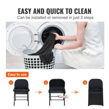 30PCS Stretch Spandex Folding Chair Covers Universal Washable Slipcovers (Black)