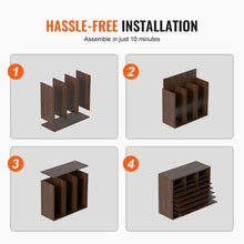 24-Compartment Literature Organizer with Adjustable Shelves Wood Mailbox Sorter EPA Certified (Brown)